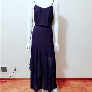 Royal blue ruffle flutter maxi